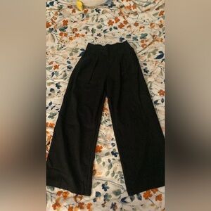 Abercrombie Black linen Wide-Leg Pants
